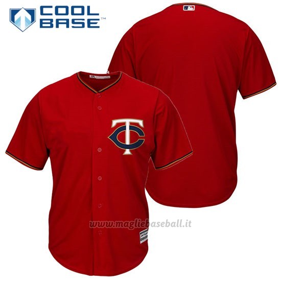 Maglia Baseball Uomo Minnesota Twins Autentico Collezione Scarlet Cool Base